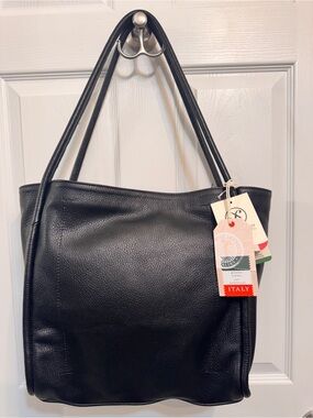 Divina Firenze Black Leather Tote